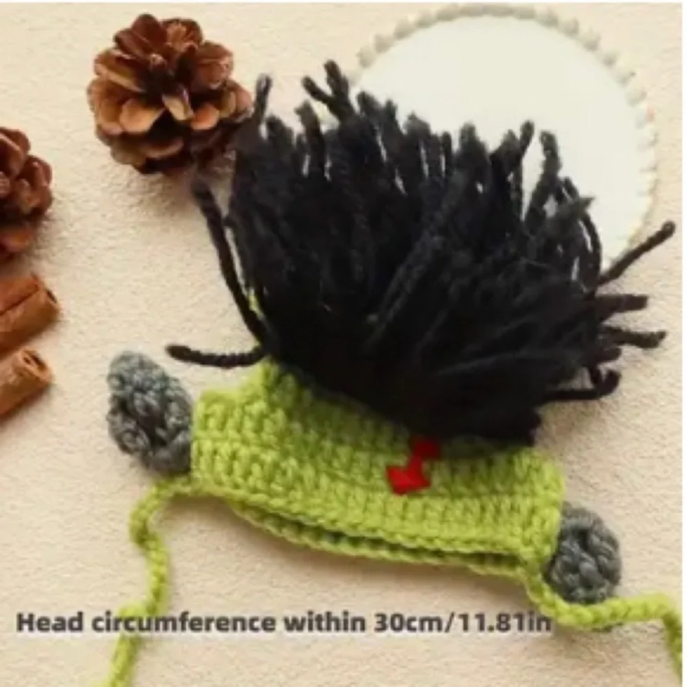 Costume Reggae Punk Rock Crochet Wig Hat for Small Pet Dog Cat (M)